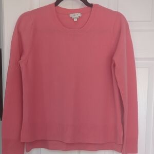 Tyler Boe 100% Cashmere Women's Coral Crew Neck Crop Sweater (Large)